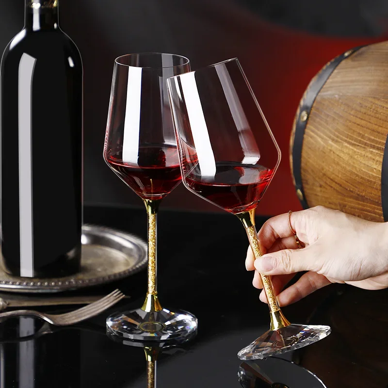 Highball Glass Set - 420ml Gold crystal red wine glass