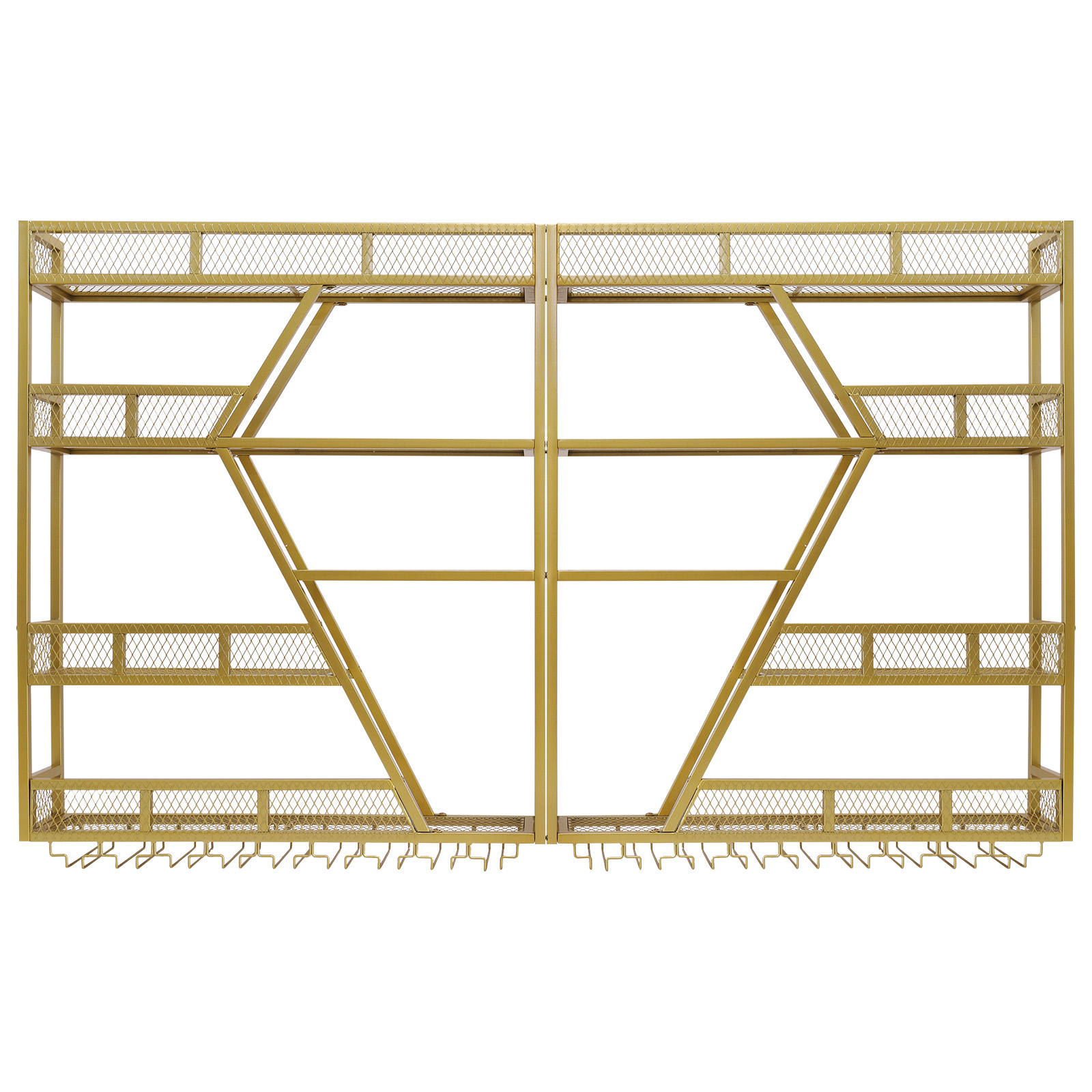 Home Bar Shelf - Metal Wine Storage Rack Wall Mounted