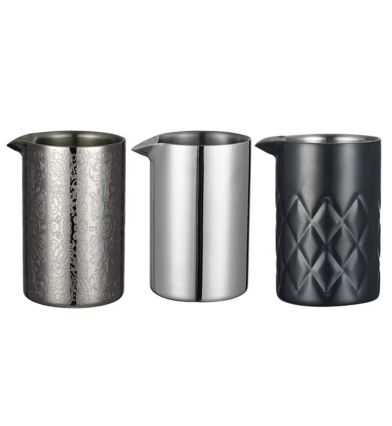 Bitters Bottle Set - Cocktail Mixing Glass Etched W Spirit
