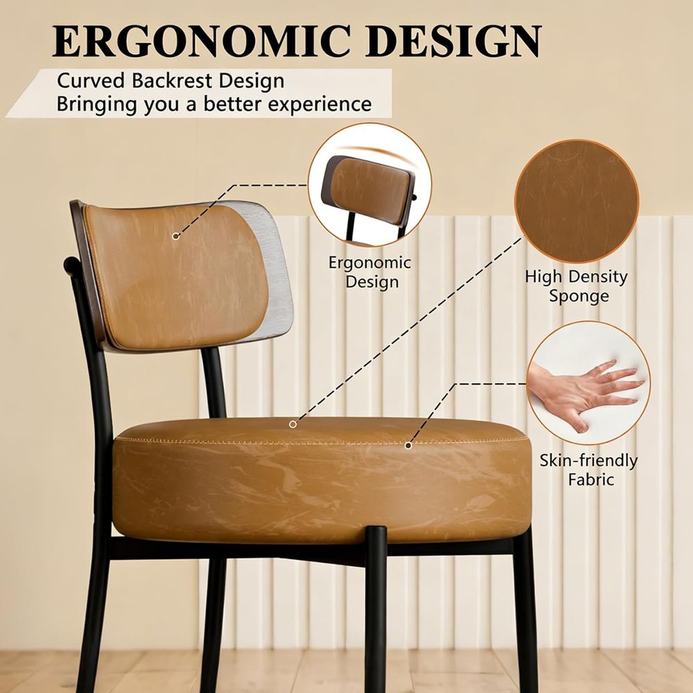 Brown Bar Stools Set o 3, Leat - Home Bar And Counter のレビューと価格