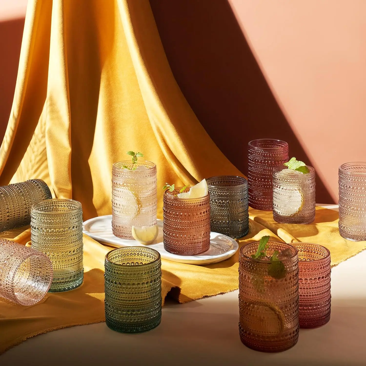 Hobnail Beaded Highball Drinki - Old Fashioned Glass のレビューと価格