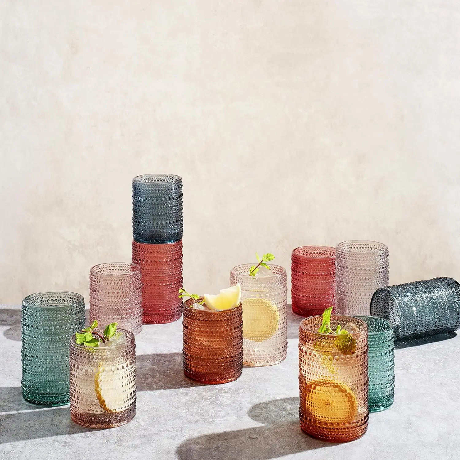 Hobnail Beaded Highball Drinki - Old Fashioned Glass のレビューと価格