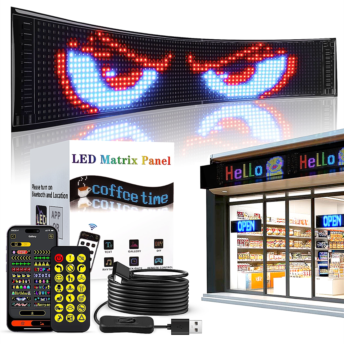 Programmable LED Matrix Panel  - Home Bar Signs のレビューと価格