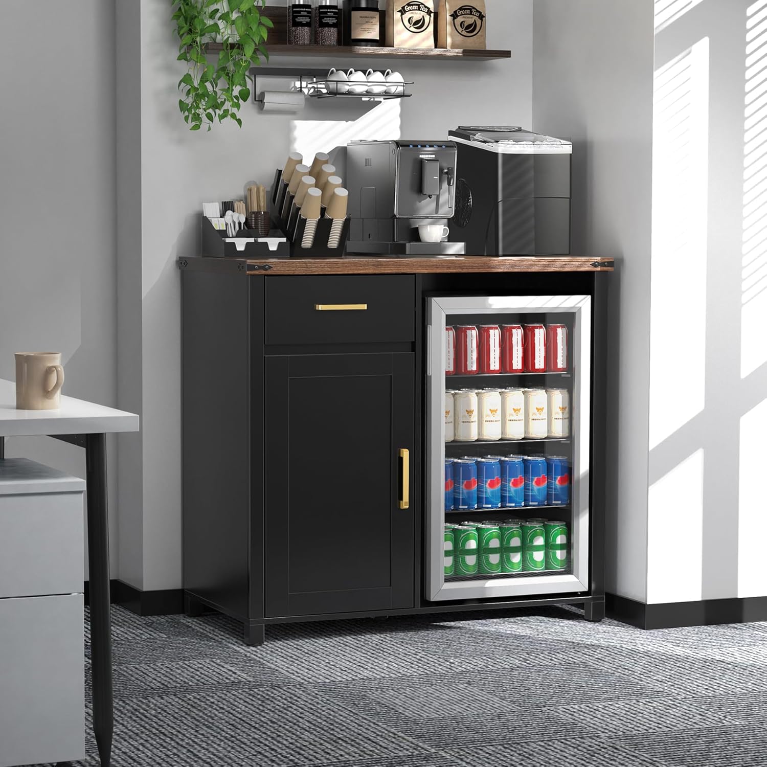 Coffee Bar Cabinet with Mini F - Home Bar And Fridge のレビューと価格
