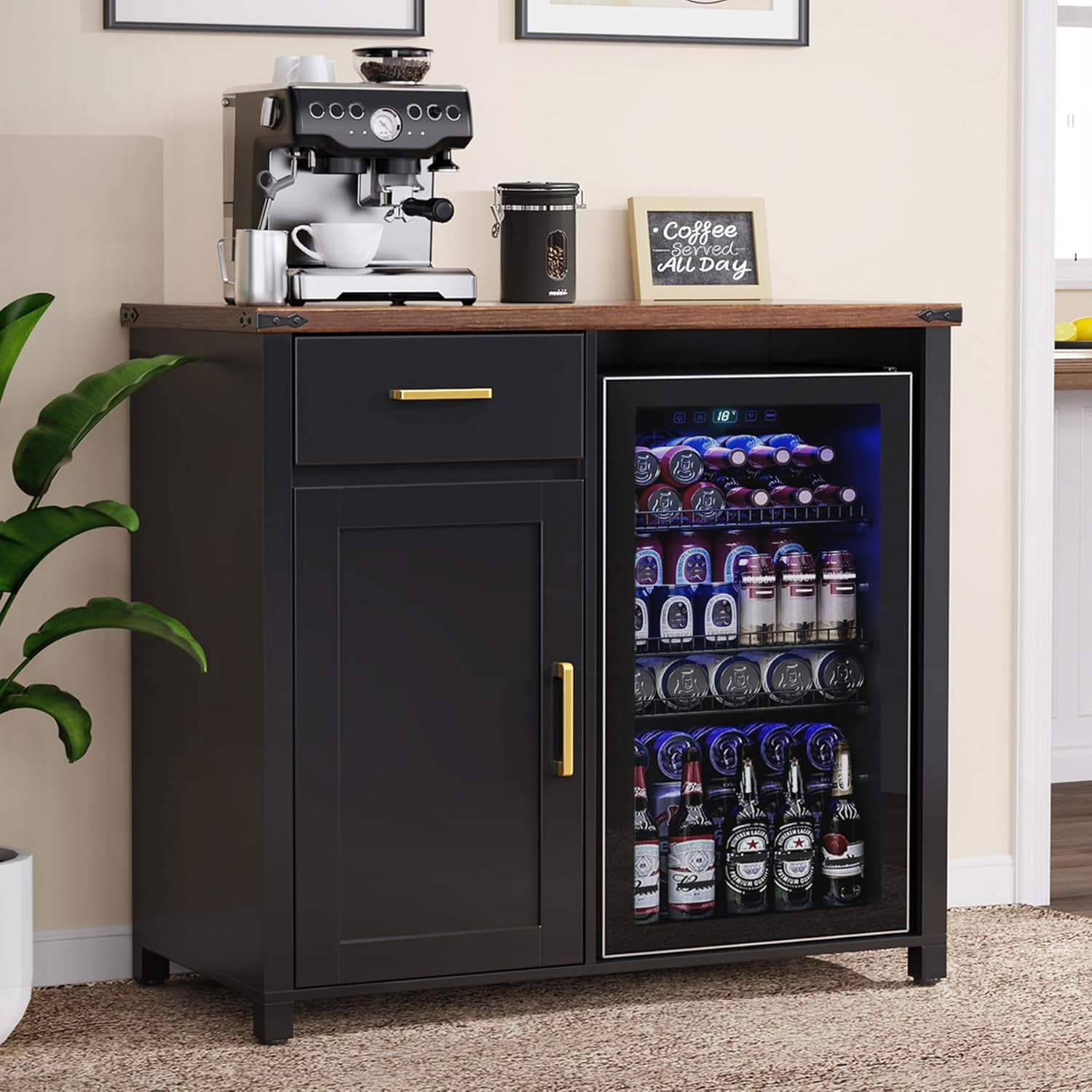 Coffee Bar Cabinet with Mini F - Home Bar And Fridge のレビューと価格