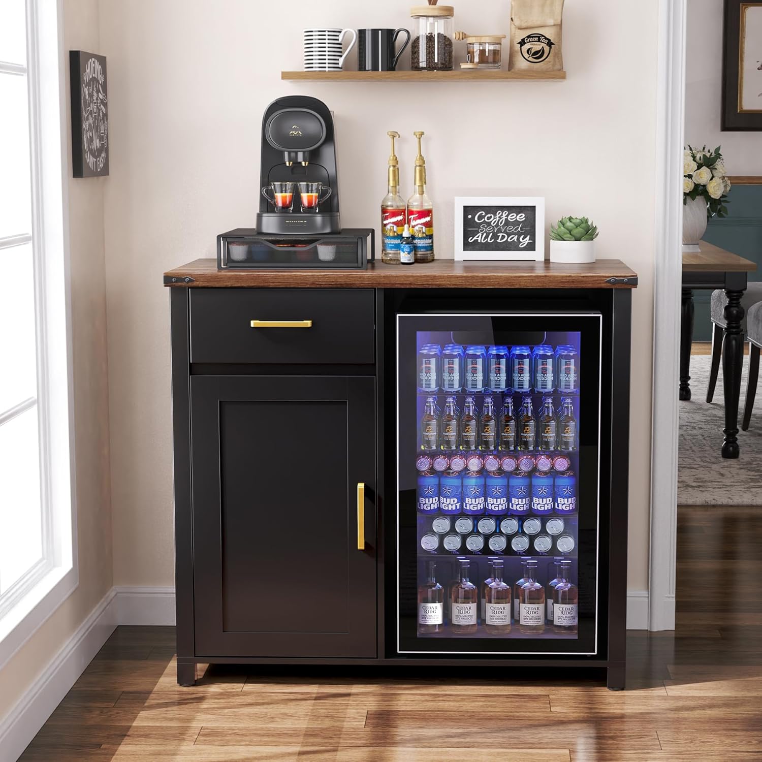 Coffee Bar Cabinet with Mini F - Home Bar And Fridge のレビューと価格