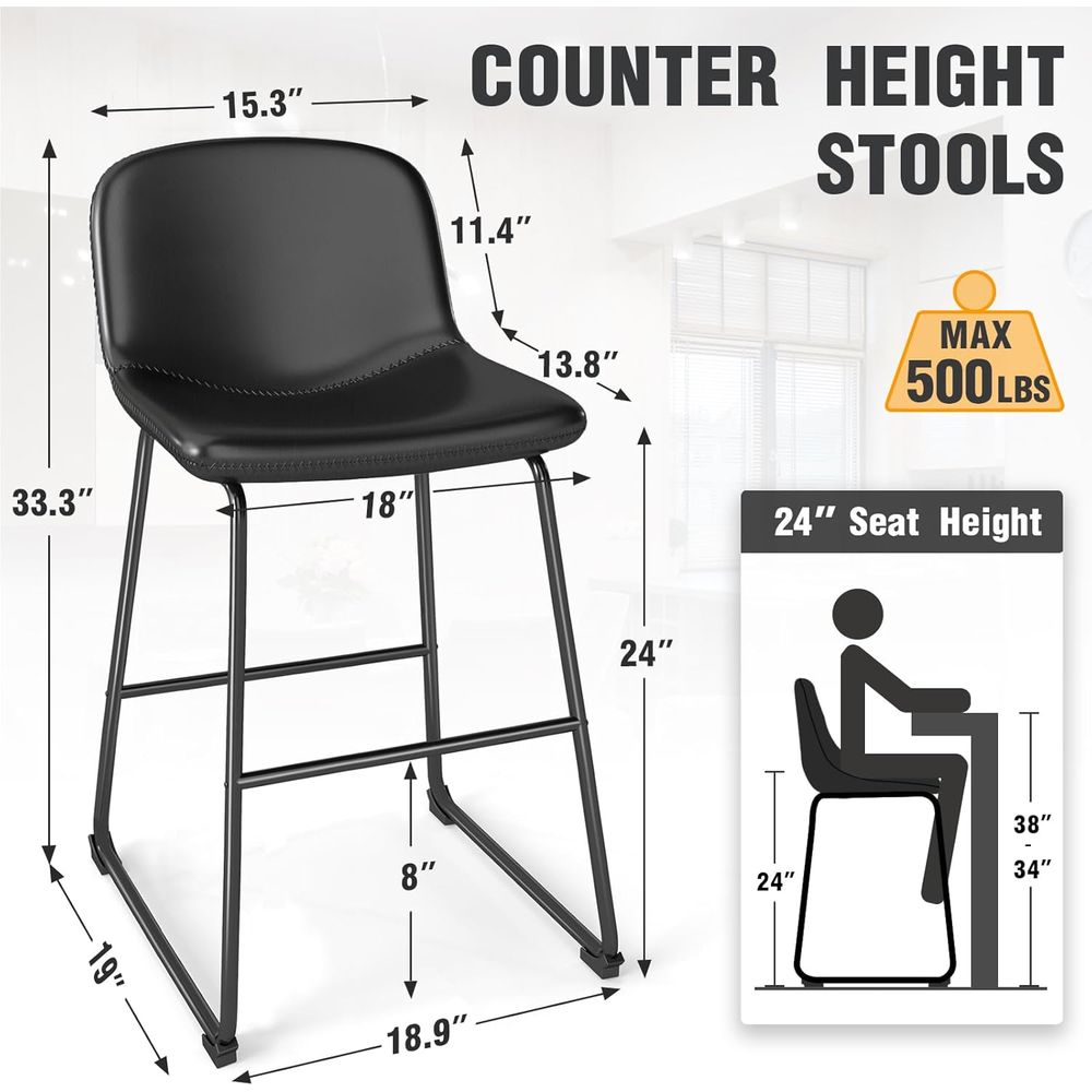 4-Piece Leather Dining Chairs  - Home Bar And Counter のレビューと価格