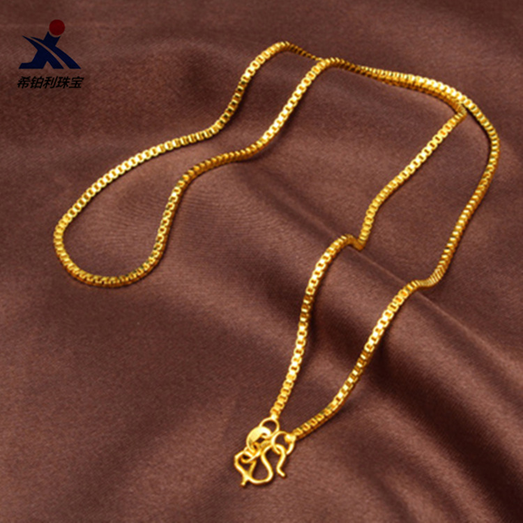 AU999 Box Chain Necklace Women - Bar Cart Gold のレビューと価格