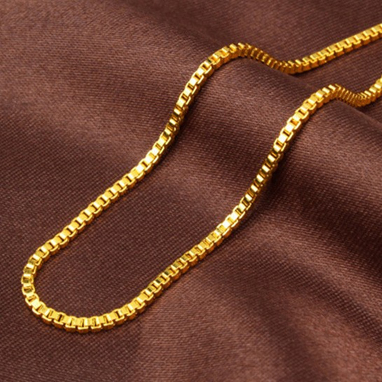 AU999 Box Chain Necklace Women - Bar Cart Gold のレビューと価格