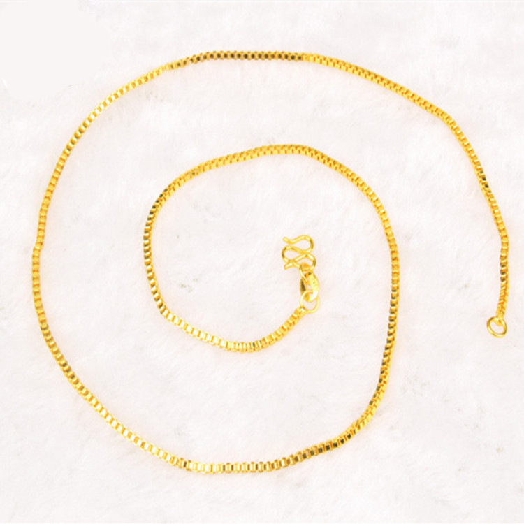 AU999 Box Chain Necklace Women - Bar Cart Gold のレビューと価格