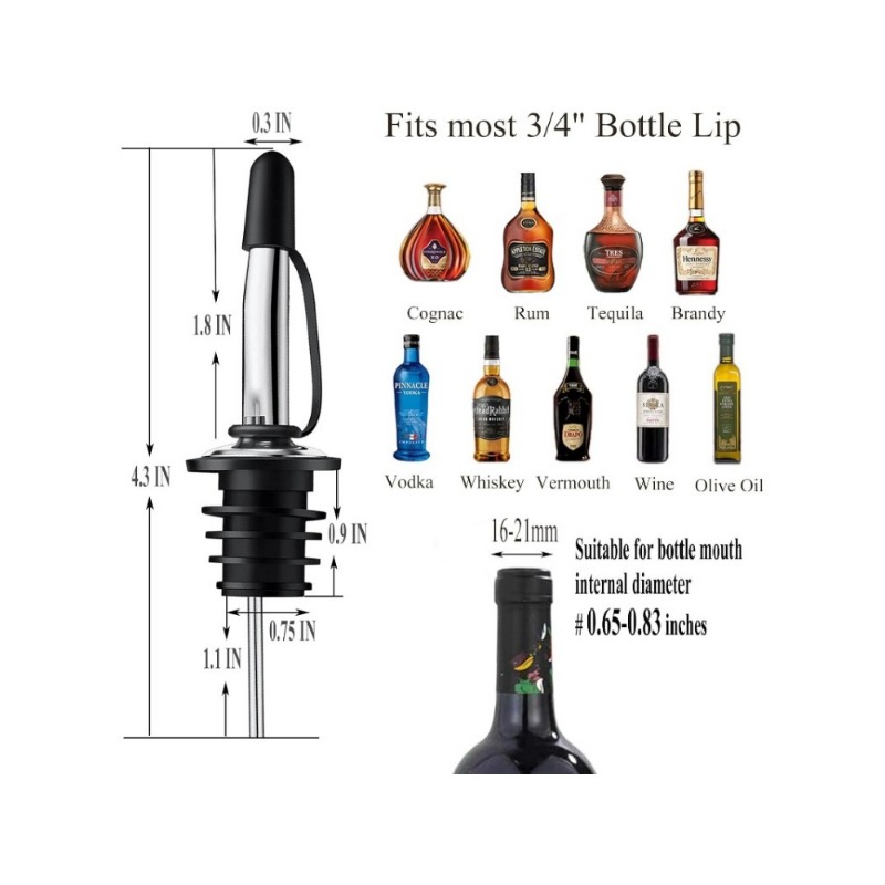 Liquor Pour Spout for Bottles, - Speed Pourer Cap のレビューと価格