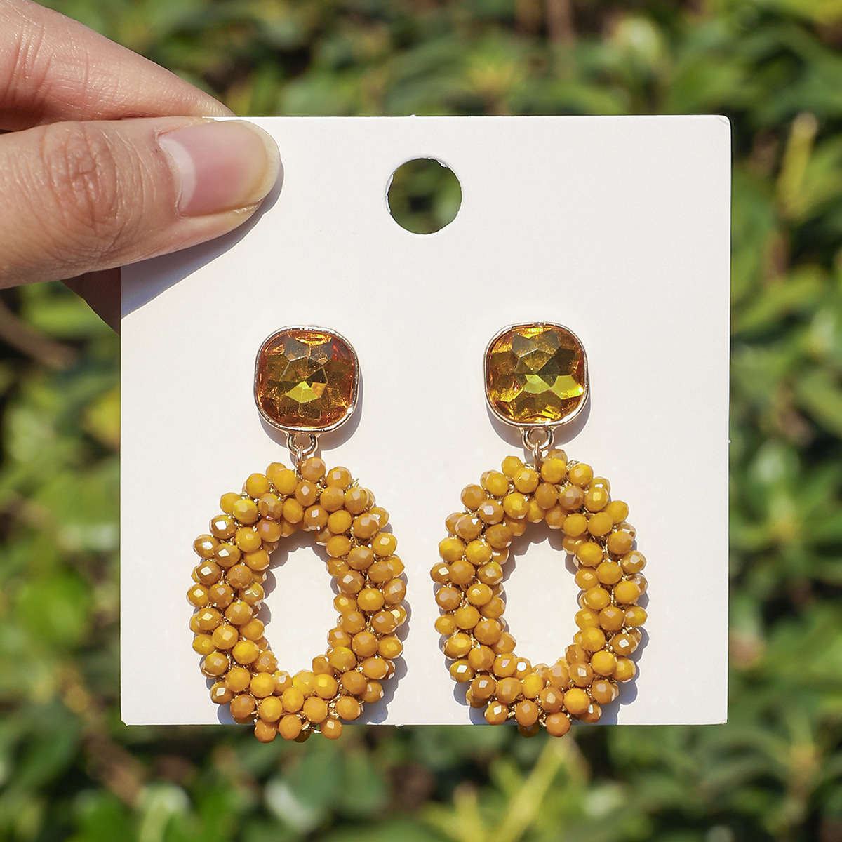ZGMXR Rice bead earrings Circl - Old Fashioned Glass のレビューと価格