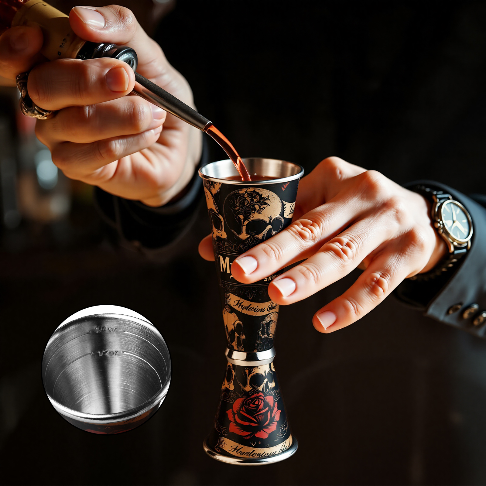 30/60ml Retro Skull Cocktail W - Bitters Bottle Set のレビューと価格