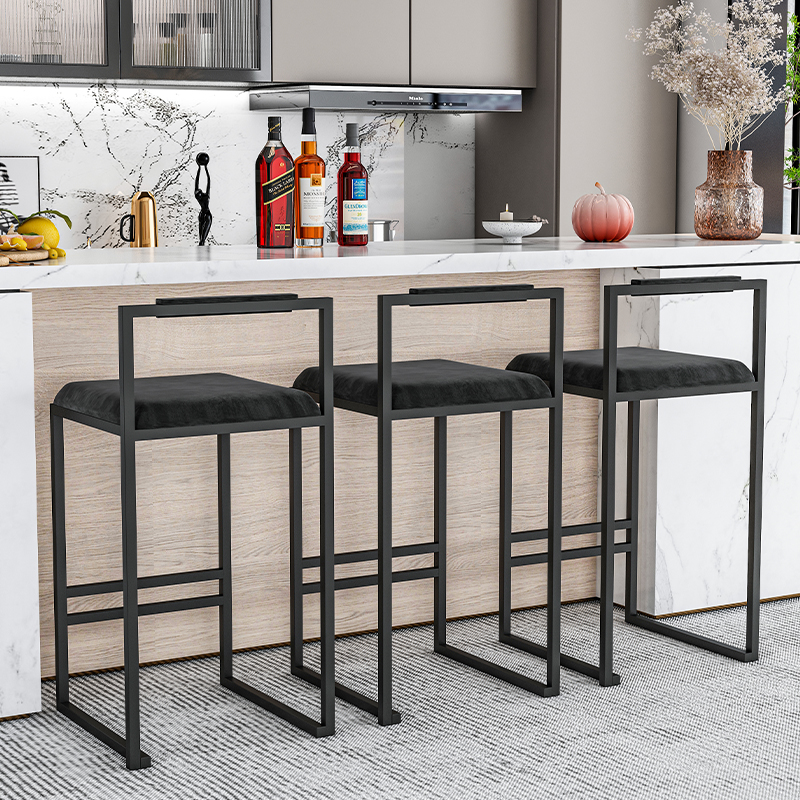 Nordic Velvet Black Bar Chairs - Home Bar Lounge のレビューと価格