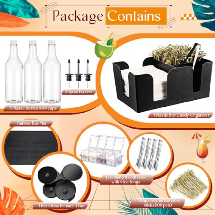 15 Pcs Bar Caddy Accessories 3 - Speed Pourer Cap のレビューと価格