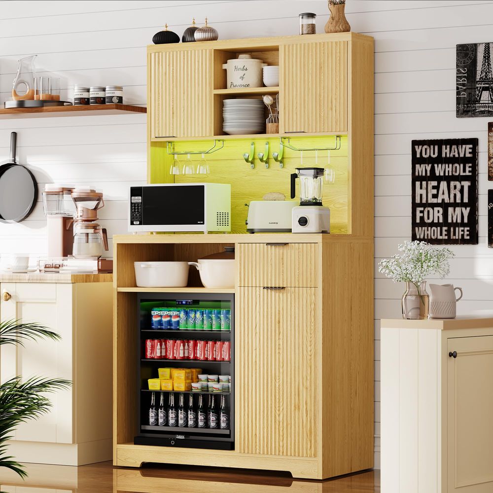 Coffee Bar Cabinet with Mini F - Home Bar And Fridge のレビューと価格