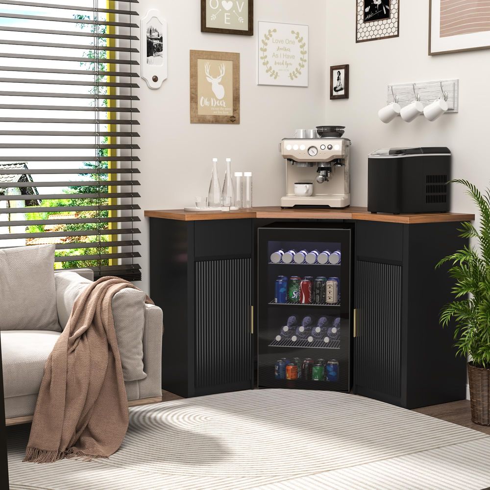 Corner Bar Cabinet with Fridge - Home Bar And Fridge のレビューと価格
