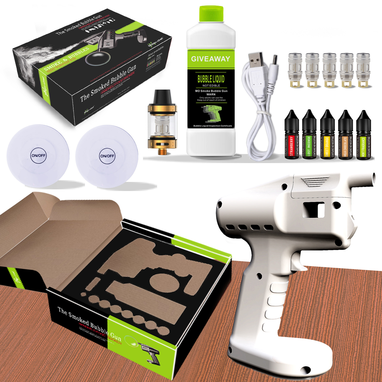White Smoked Bubble Gun with F - Smoking Gun Kit のレビューと価格