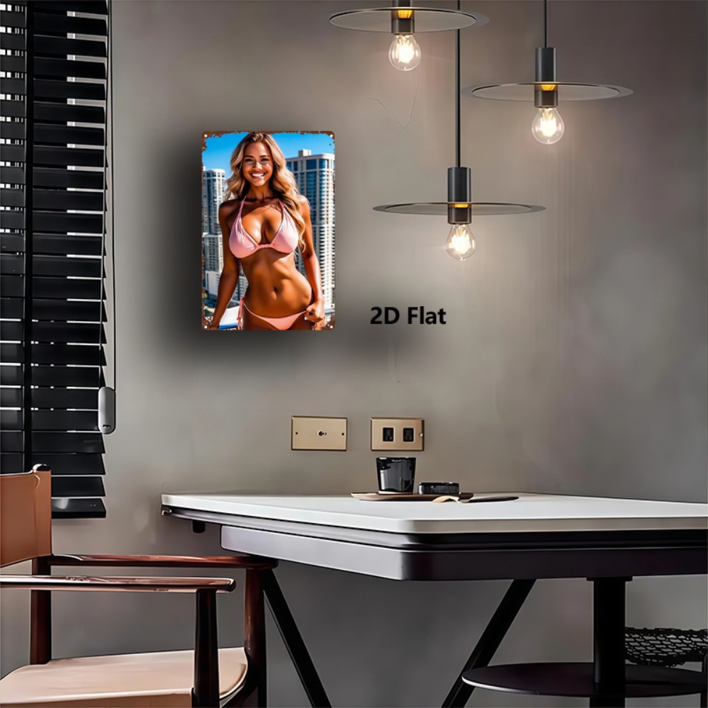 2D Metal Sign Retro Pink Bikin - Home Bar And Kitchen のレビューと価格