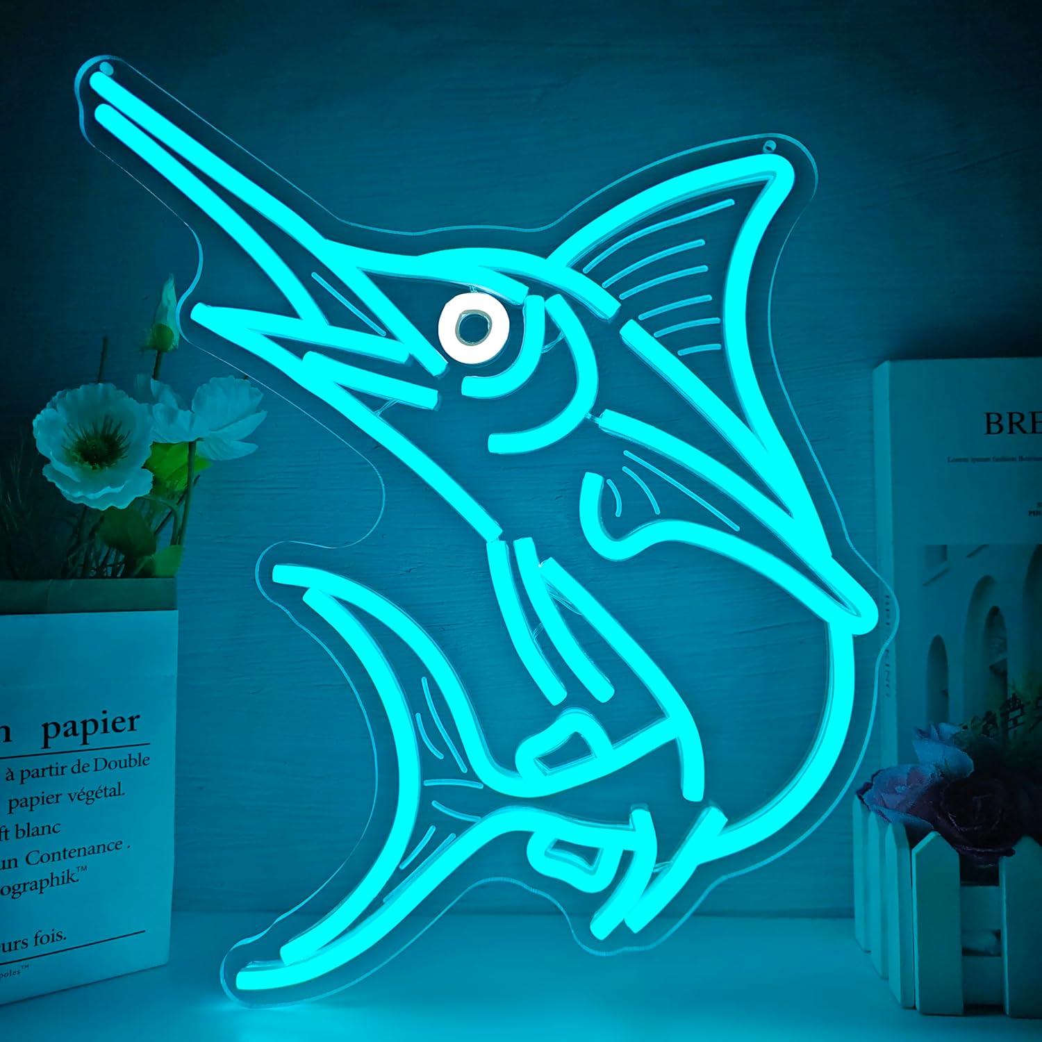 Marlin Fish Neon Sign Deep Sea - Home Bar Signs のレビューと価格