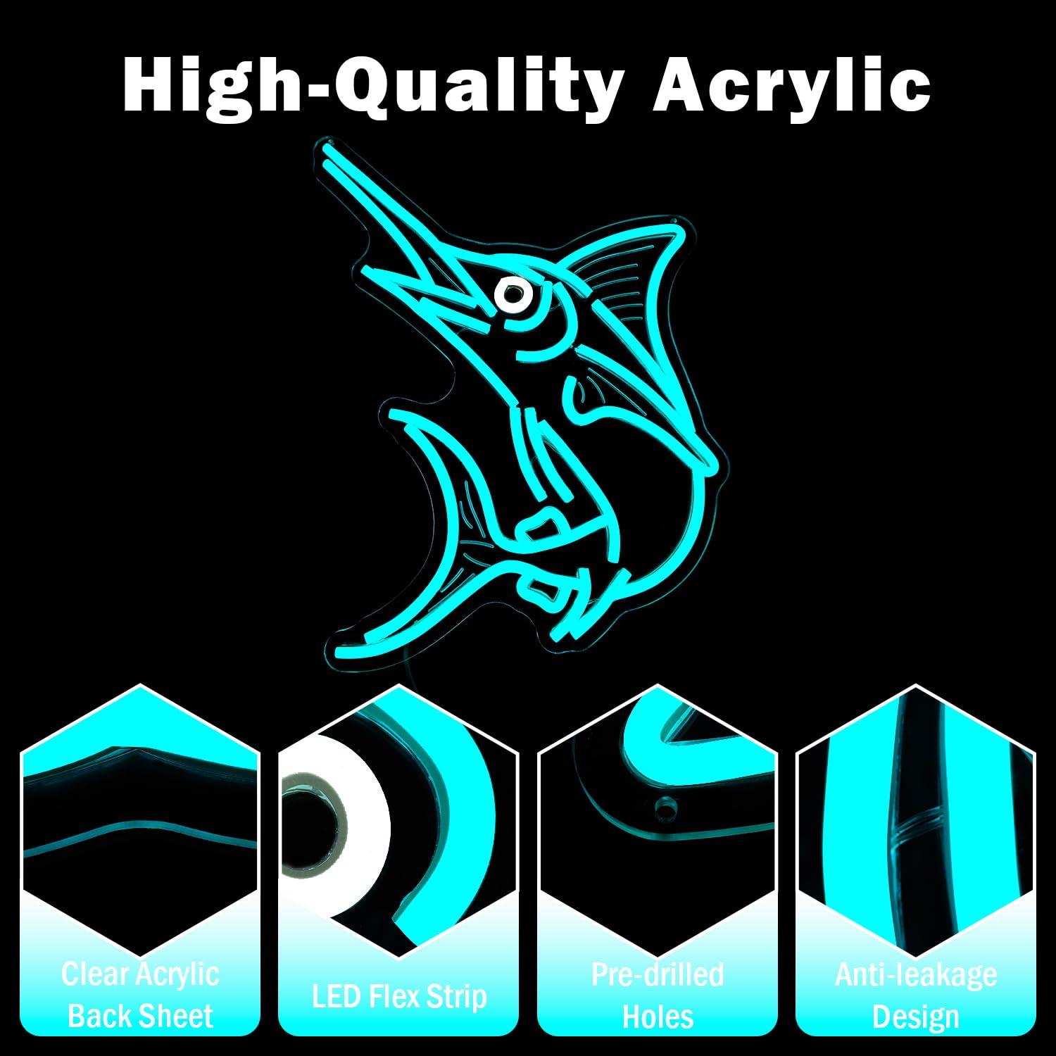 Marlin Fish Neon Sign Deep Sea - Home Bar Signs のレビューと価格