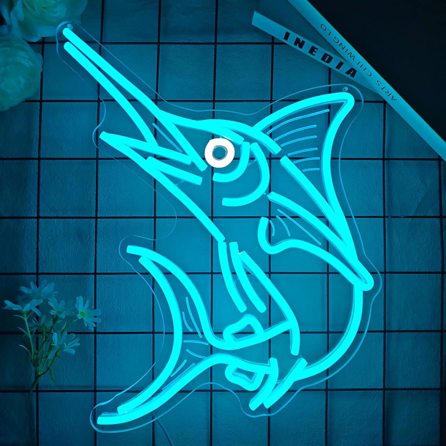 Marlin Fish Neon Sign Deep Sea - Home Bar Signs のレビューと価格