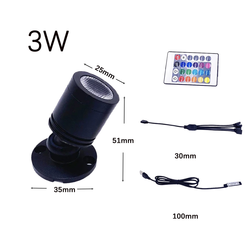USB 5V RGB Mini LED Spotlight  - Home Bar And Counter のレビューと価格