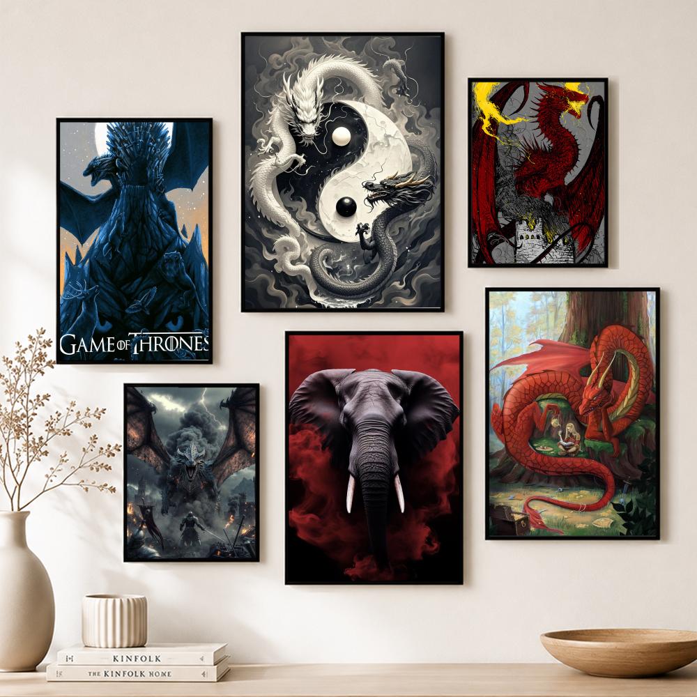 Art R-Red Fox Dragon Elephant  - Home Bar And Theater のレビューと価格
