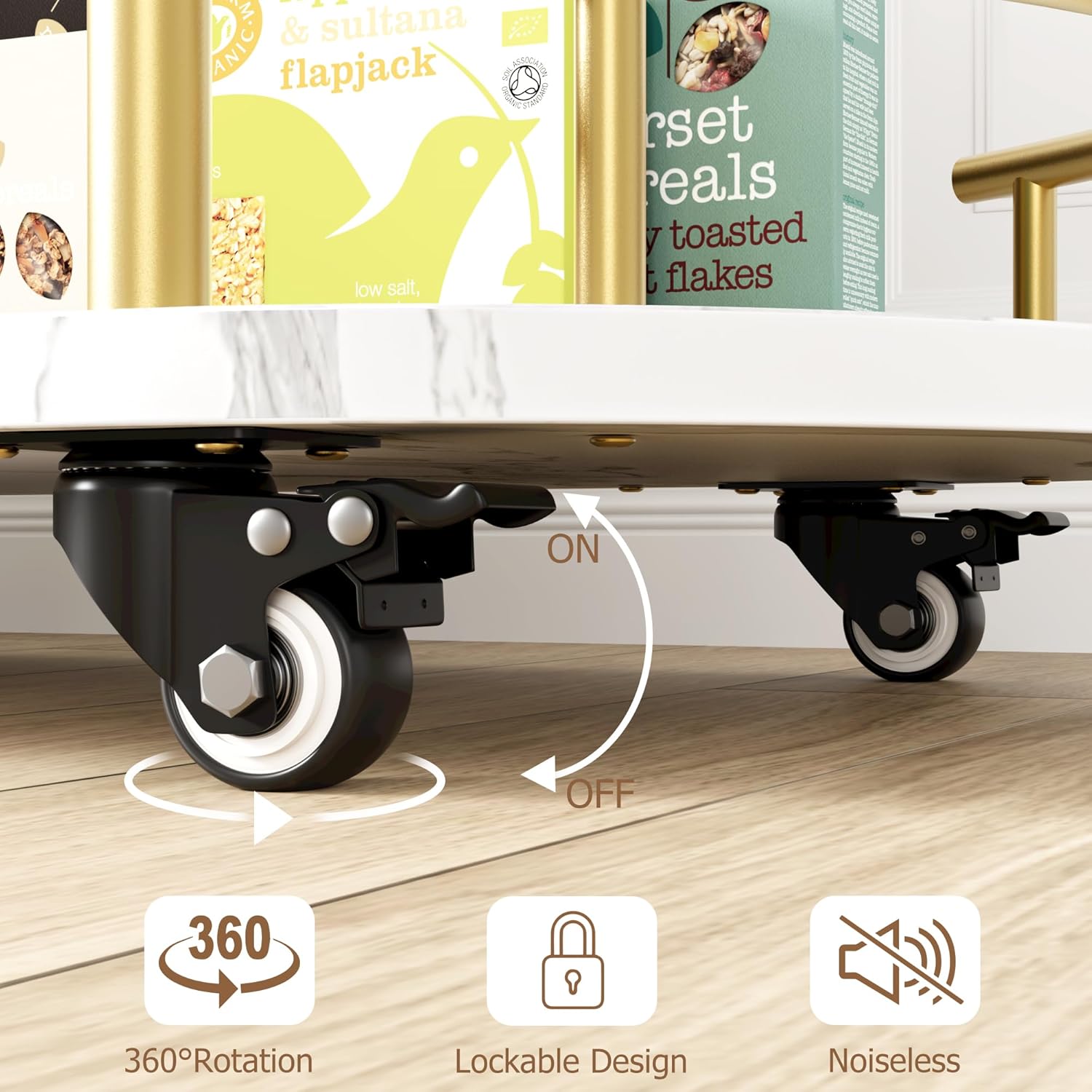 Gold Bar Carts with 4-Tiers St - Bar Cart Gold のレビューと価格