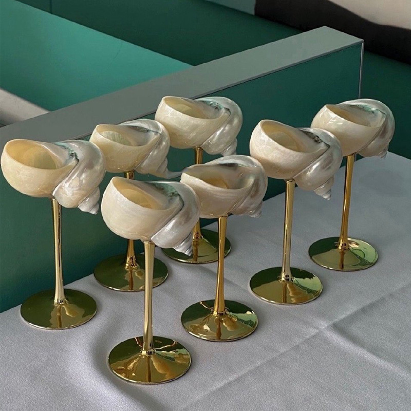 Natural Conch Wine Glass Bar a - Home Bar Shelf のレビューと価格