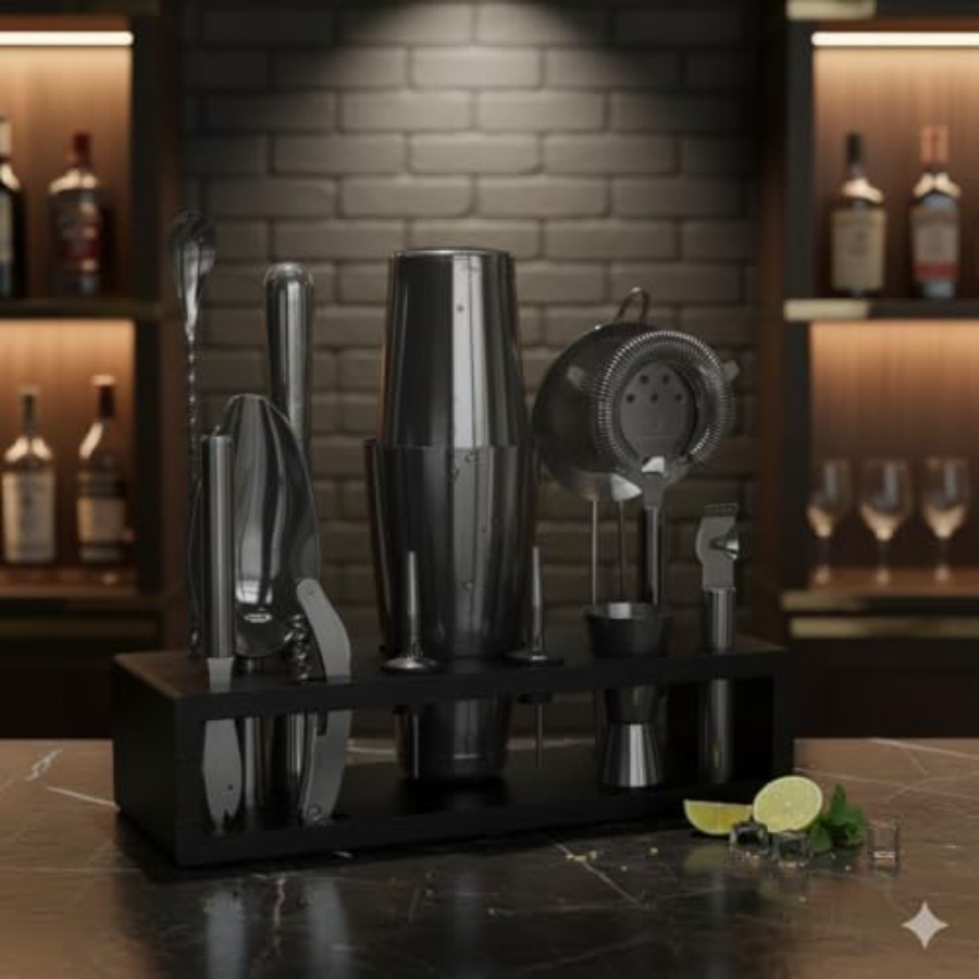 13-Piece Gunmetal Black Stainl - Boston Shaker Set のレビューと価格