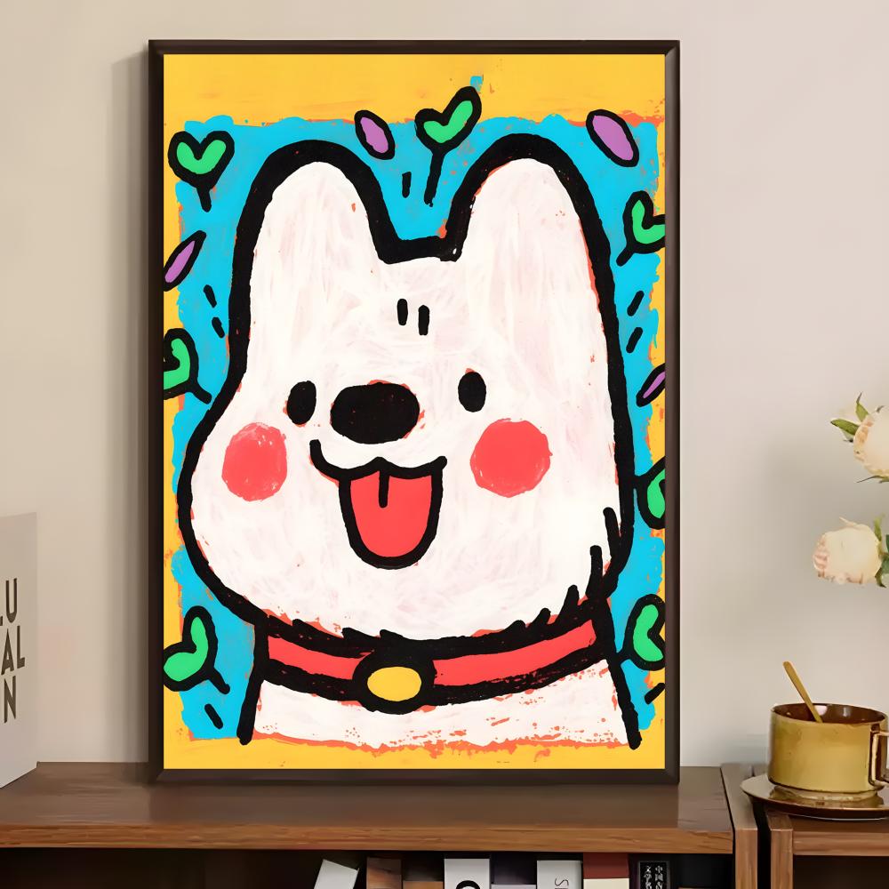 Lovely Colorful Dog Poster Pap - Home Bar And Theater のレビューと価格