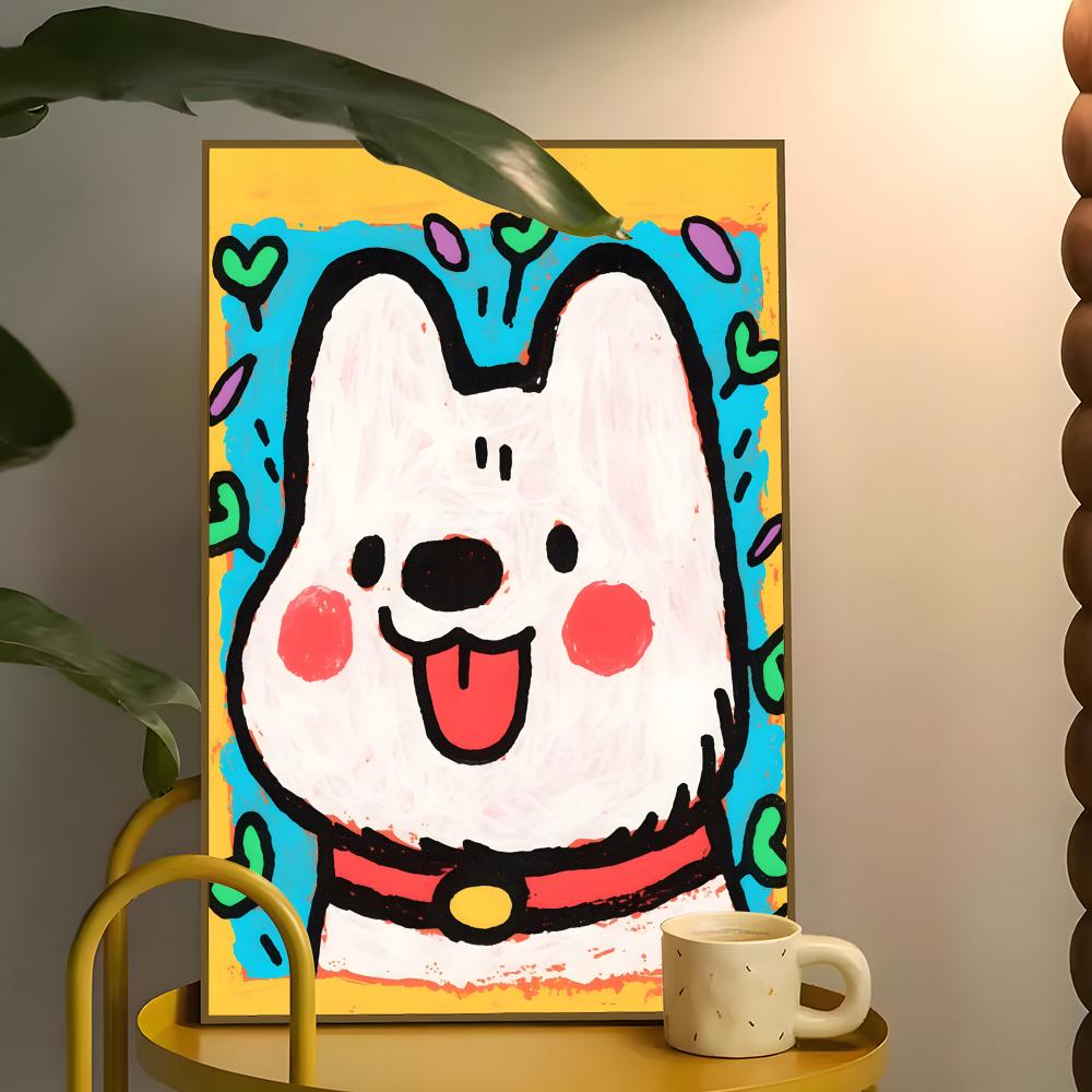 Lovely Colorful Dog Poster Pap - Home Bar And Theater のレビューと価格