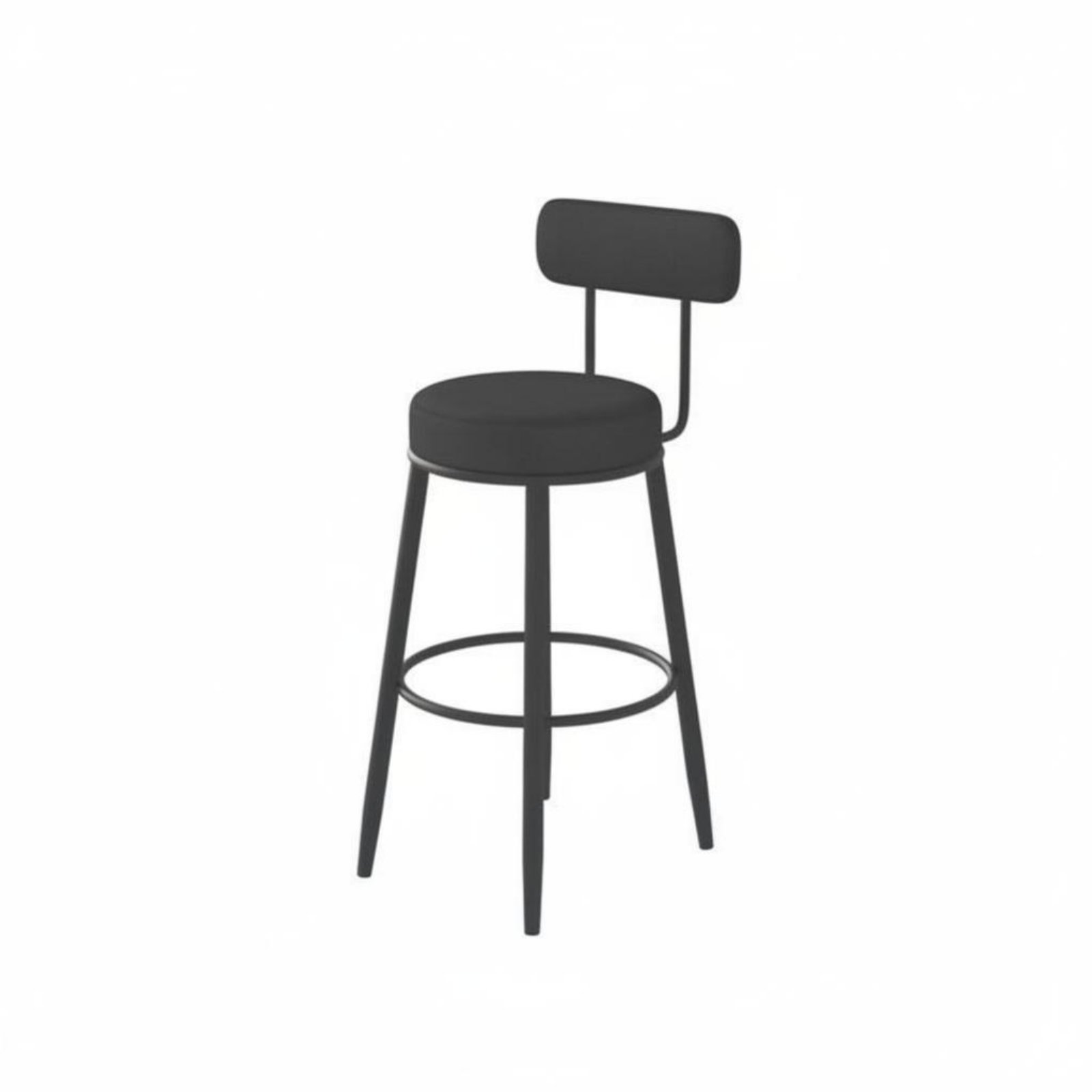 Upholstered Stool with Low Rea - Home Bar Seating のレビューと価格