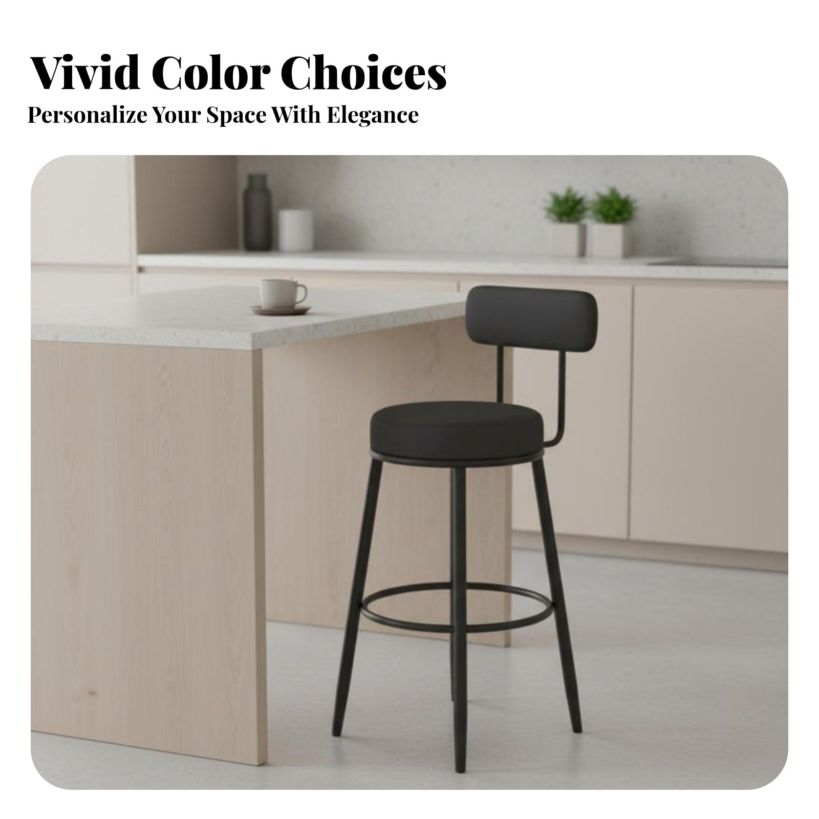 Upholstered Stool with Low Rea - Home Bar Seating のレビューと価格