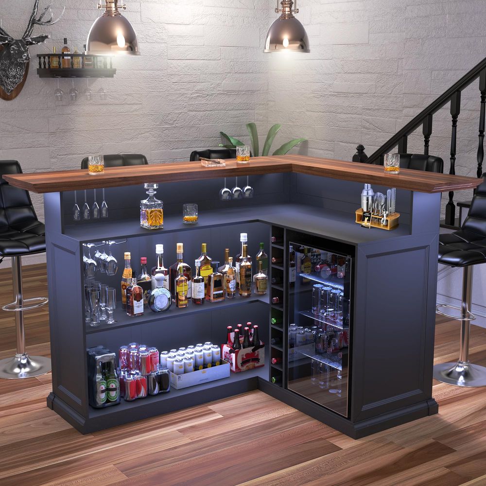 L Shaped Home Bar Cabinet with - Home Bar And Fridge のレビューと価格