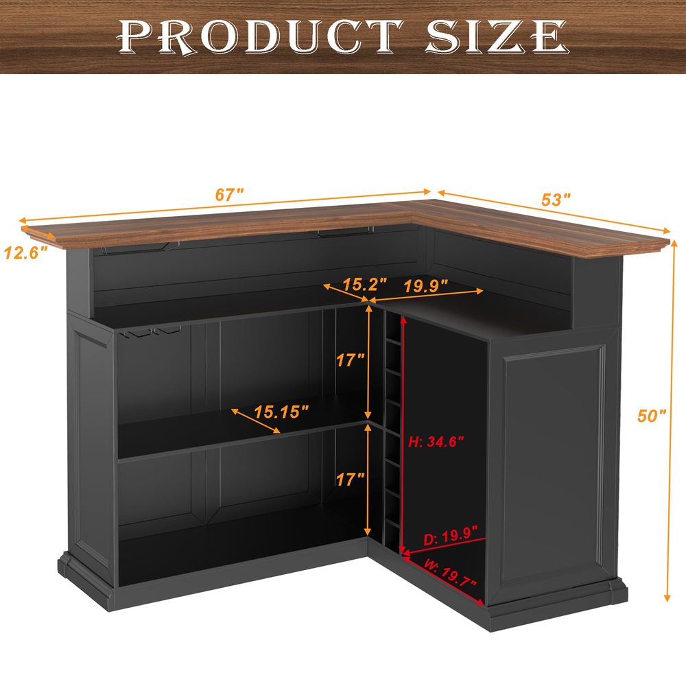 L Shaped Home Bar Cabinet with - Home Bar And Fridge のレビューと価格