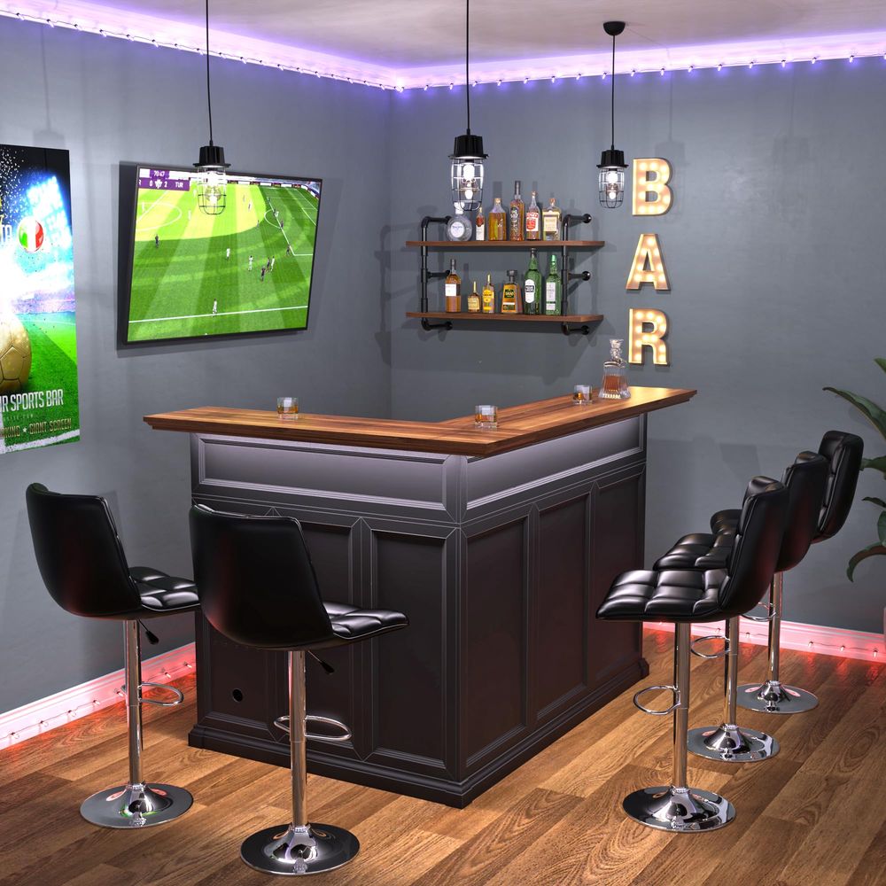 L Shaped Home Bar Cabinet with - Home Bar And Fridge のレビューと価格