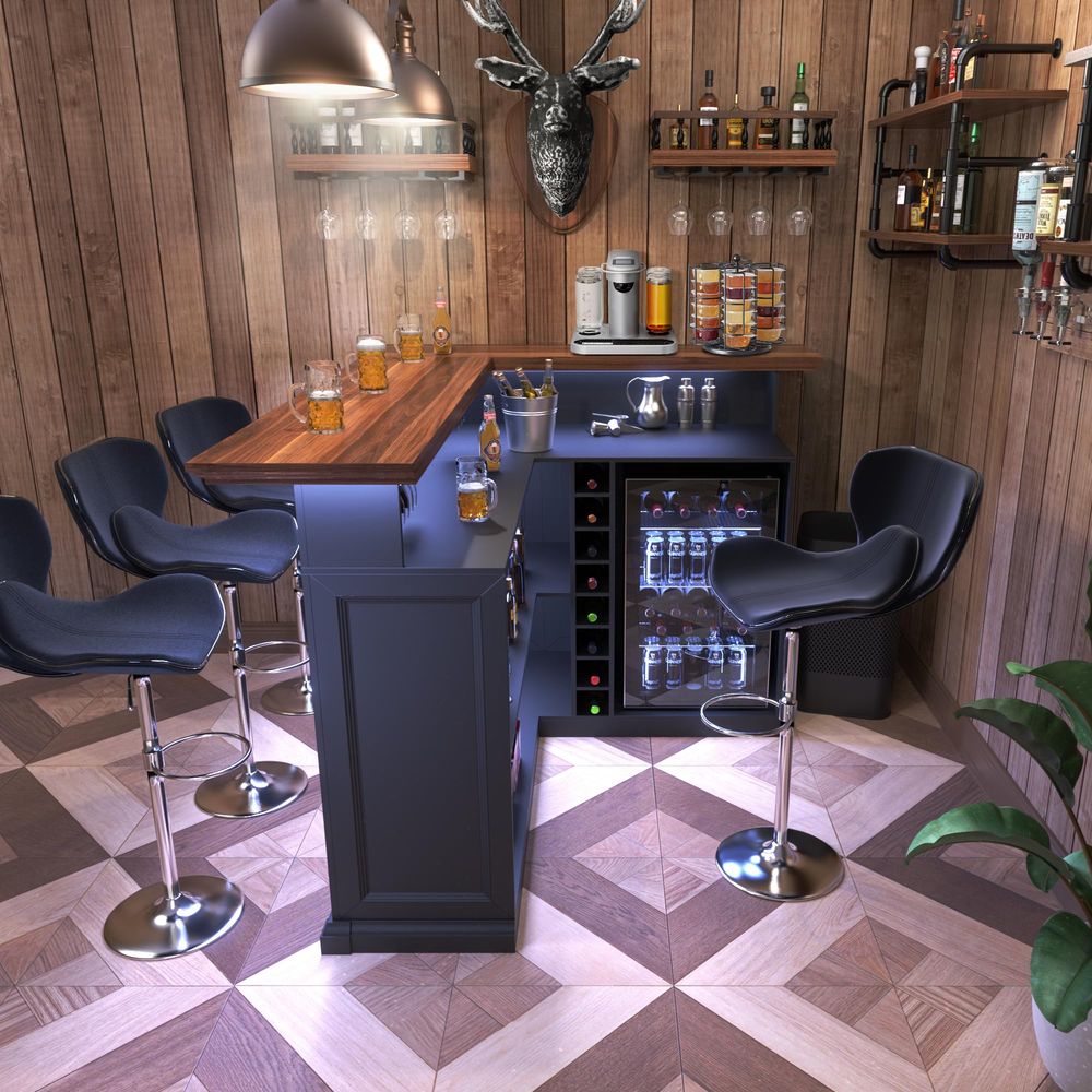 L Shaped Home Bar Cabinet with - Home Bar And Fridge のレビューと価格