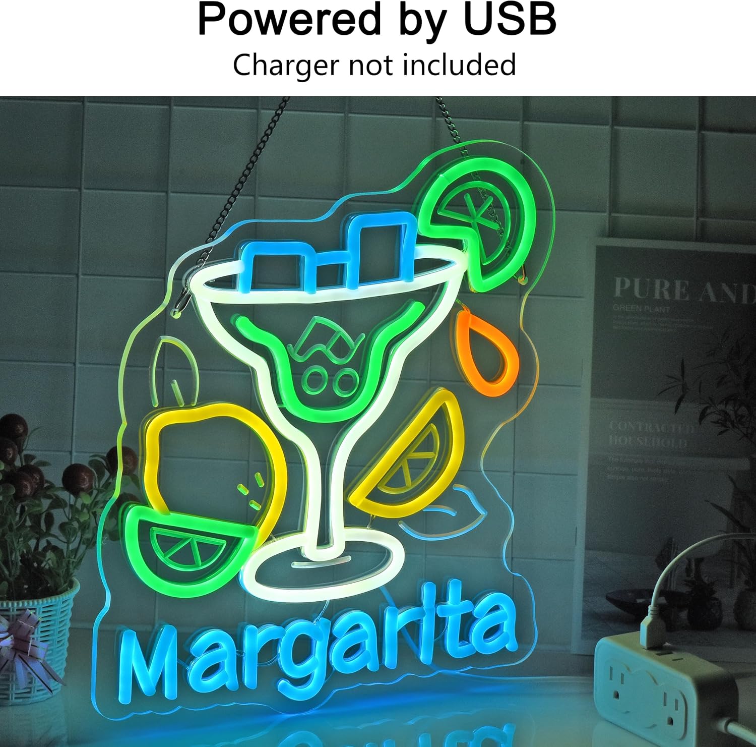 Margarita Neon Sign Wall Art D - Home Bar Signs のレビューと価格