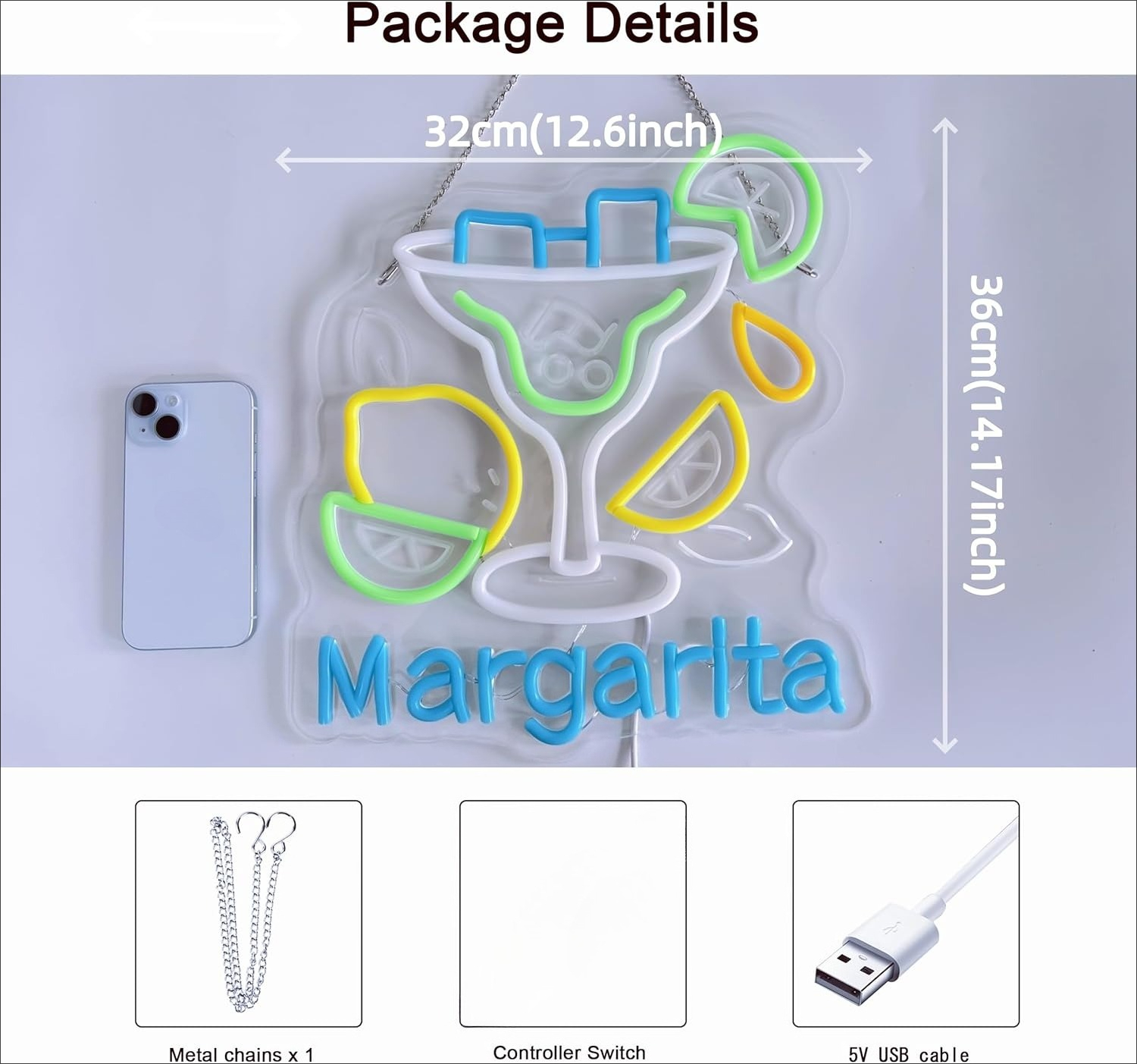 Margarita Neon Sign Wall Art D - Home Bar Signs のレビューと価格