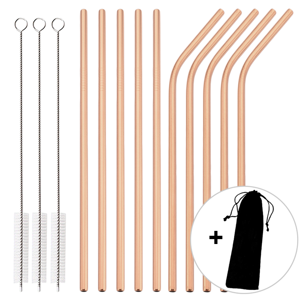 14Pcs Reusable Rose Gold Straw - Home Bar Shelf のレビューと価格