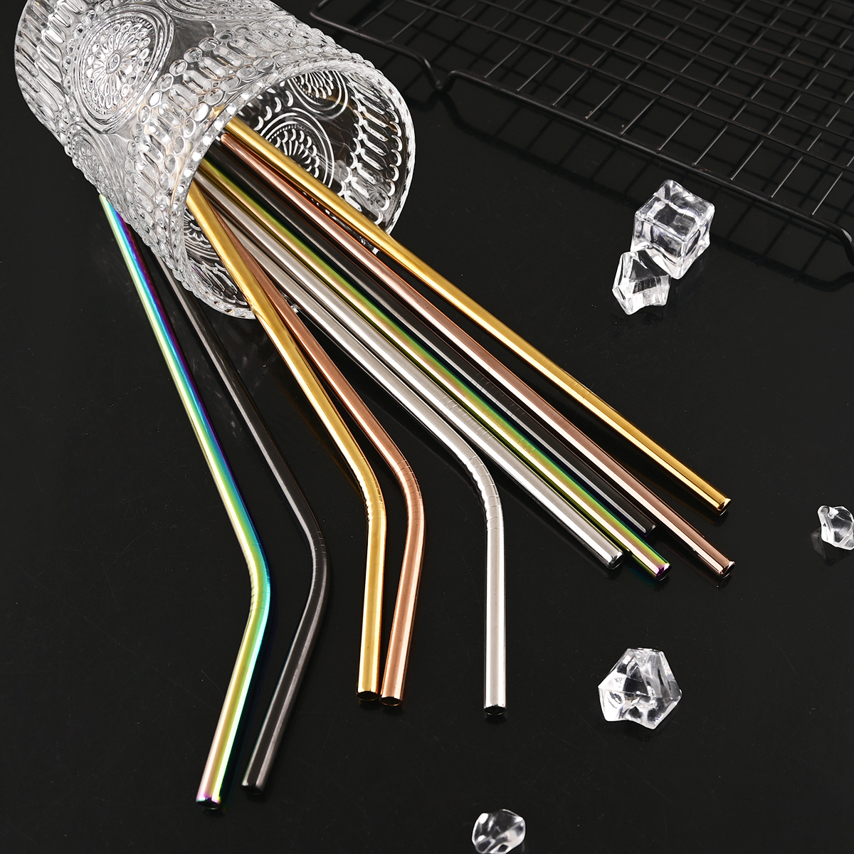 14Pcs Reusable Rose Gold Straw - Home Bar Shelf のレビューと価格