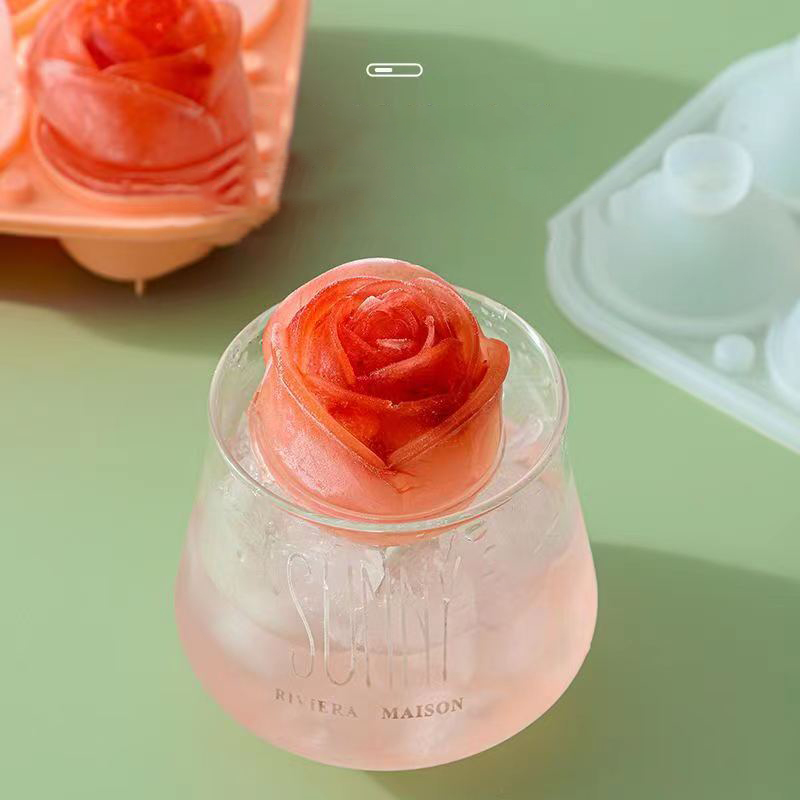3D Rose Ice Molds 4 Holes Ice  - Ice Mold Sphere のレビューと価格