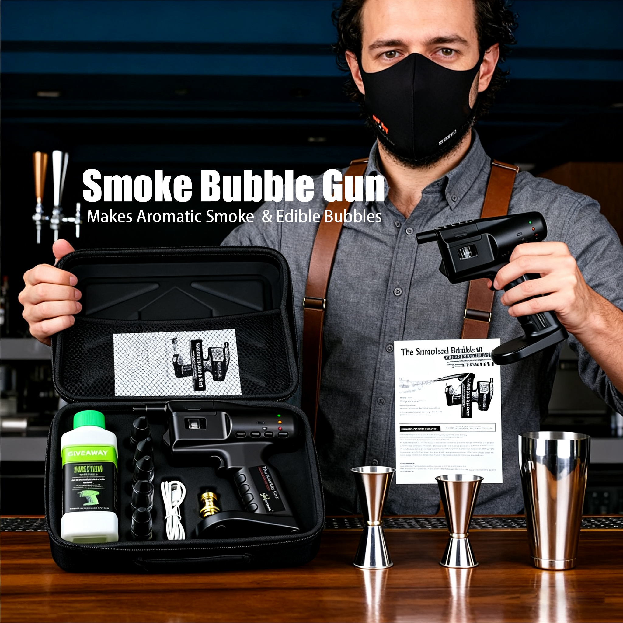 Cocktail Smoke Bubble Gun - US - Smoking Gun Kit のレビューと価格