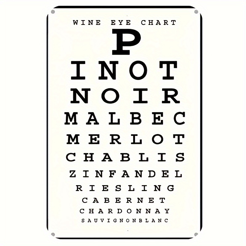 Vintage Wine Eye Chart Metal S - Home Bar And Kitchen のレビューと価格