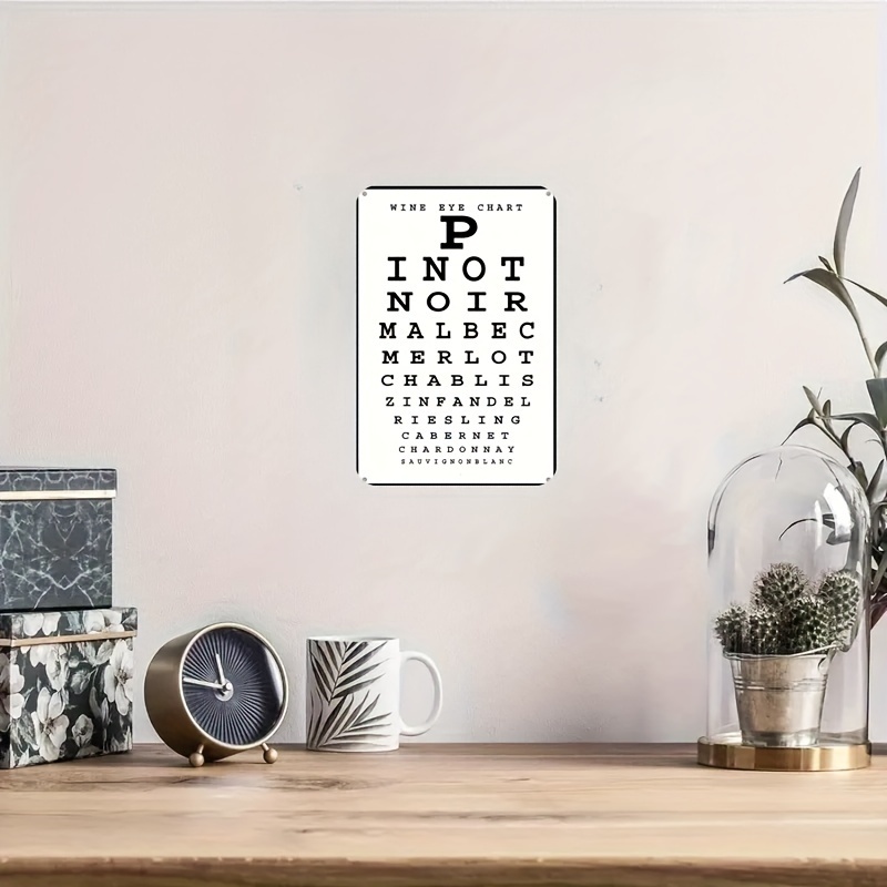 Vintage Wine Eye Chart Metal S - Home Bar And Kitchen のレビューと価格
