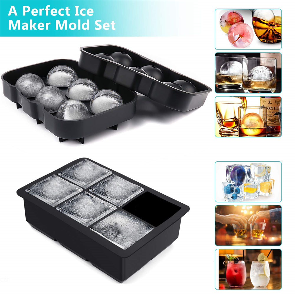 6 Grid Round Square Ice Cube B - Ice Mold Sphere のレビューと価格