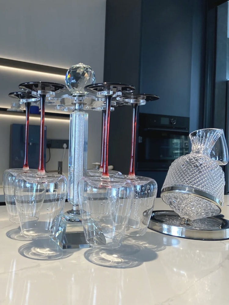 Burgundy Wine Glasses Crystal  - Highball Glass Set のレビューと価格