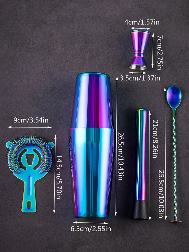 5/7pcs Rainbow Cocktail Shaker - Boston Shaker Set のレビューと価格